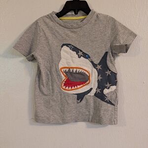 Mini Boden Boy Gray Shark Graphic Kids T-Shirt